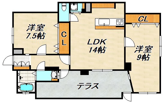 須磨寺町3丁目戸建(地下1階部分) 間取り図