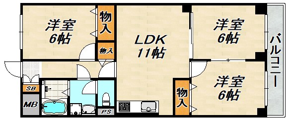 南白川台ハイツ 間取り図