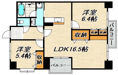 コスモアベニュー新長田 間取り図