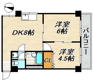 離宮前グリーンハイツ 間取り図