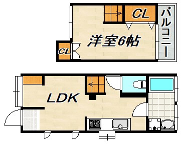 外浜町2丁目貸家 間取り図