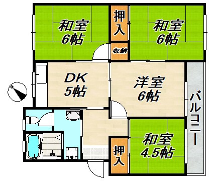 高倉台4団地16号棟 間取り図