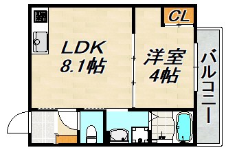 LEROY駒ヶ林 間取り図