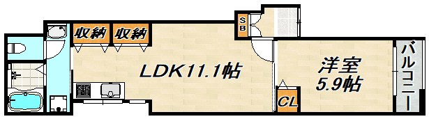 アリビア明神町A棟 間取り図