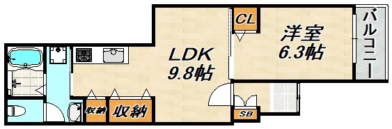 アリビア明神町A棟 間取り図