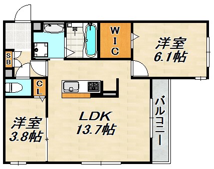 ブル・マリーノ衣掛 間取り図
