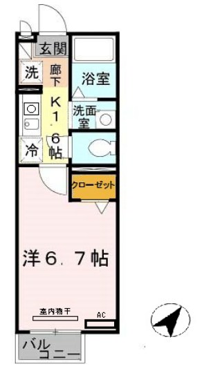 セジュール西代Ⅰ Ａ 間取り図
