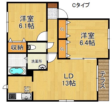 シャーメゾンたけとんぼＡ・Ｂ棟  間取り