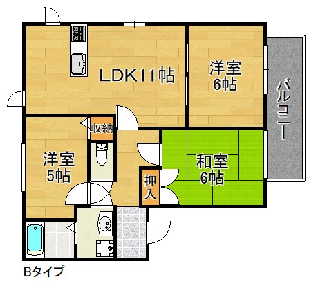 アネックス日根野　Ａ棟　Ｂ棟 間取り