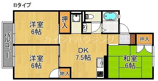 メルヘン三宅B棟 間取り