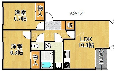ソレイユＡ棟　Ｂ棟 間取り