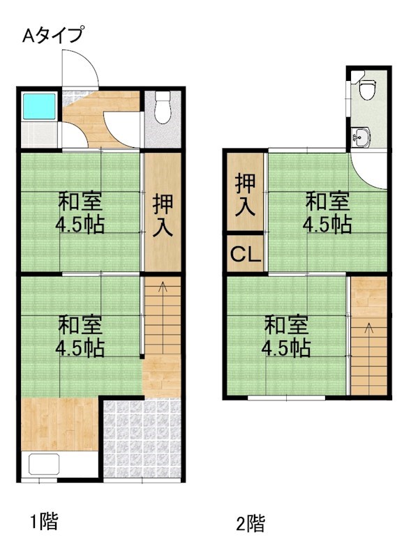 並松連棟長屋 間取り