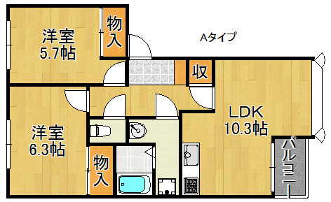 ソレイユＡ棟　Ｂ棟 間取り