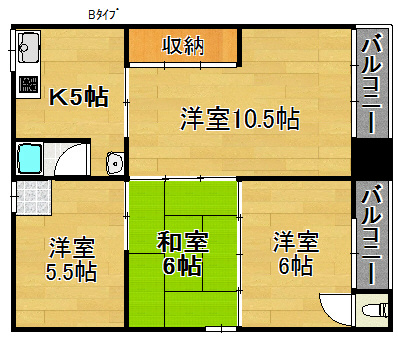 三和ハイツ羽倉崎 間取り
