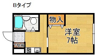 ワンルーム喜田 間取り