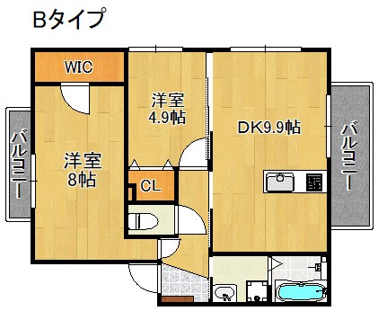 アバンミモザA・B  間取り