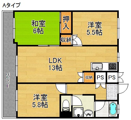 ハイツ粟新上住吉 間取り
