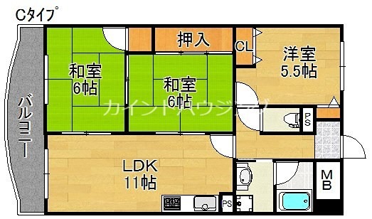 シャルマンハイツ住之江 間取り