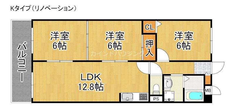 ヴィラスリースター住之江 間取り