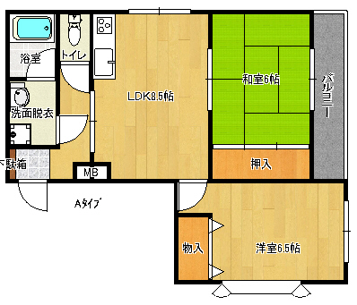 サンハイツ中加賀屋 間取り