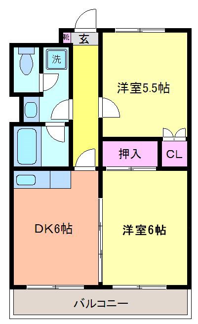 オークヒルズ 106号室 間取り