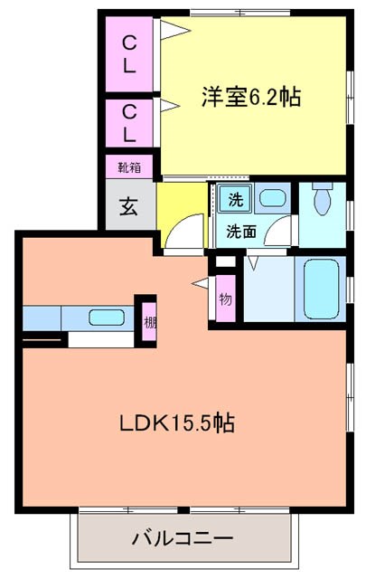 ボヌールクラヴィエ 105号室 間取り