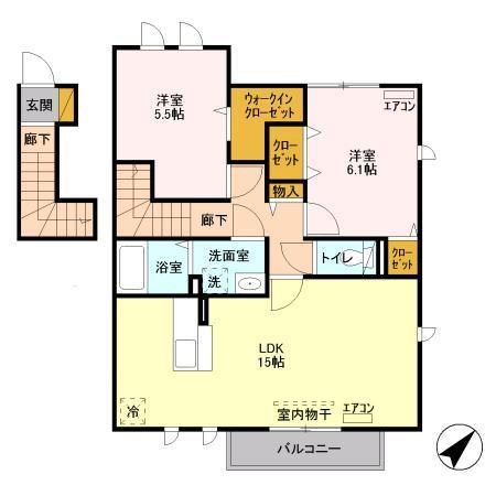 アシェルパークⅠ 201号室 間取り