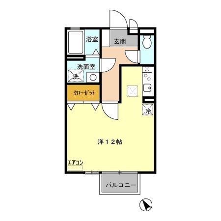 クレールコート 103号室 間取り