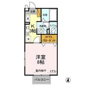 セジュールＳＡ 206号室 間取り