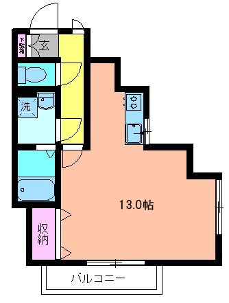 プロートンカロス 1A号室 間取り