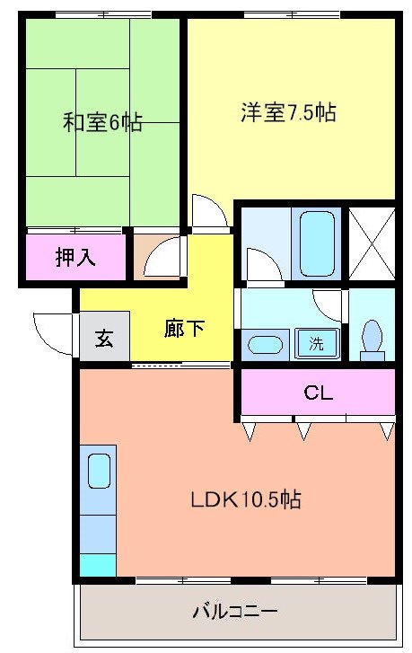 サバーバン1号棟 306号室 間取り