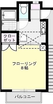 グランブルー 202号室 間取り
