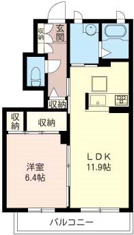 エクセランＣ 102号室 間取り