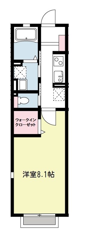 グレンディール 206号室 間取り