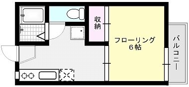 グランデュール昼間Ｂ棟 202号室 間取り