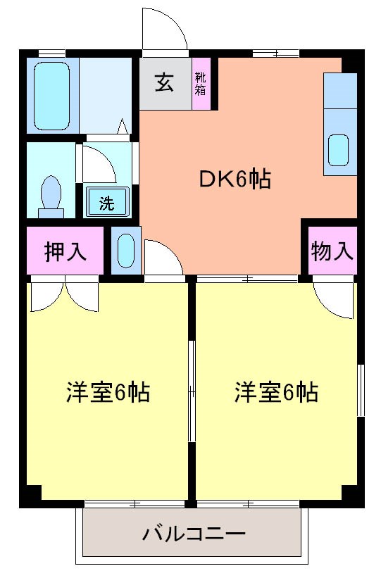 サニーサイドヒルズ 201号室 間取り
