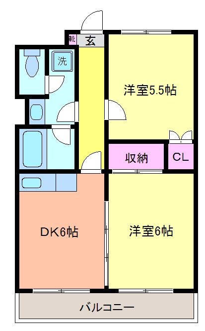 オークヒルズ 108号室 間取り
