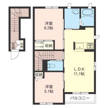 グランメール・Ⅰ 203号室 間取り