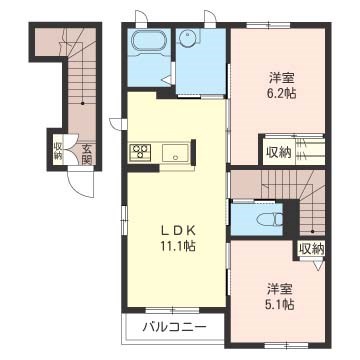 グランメール・Ⅱ 201号室 間取り