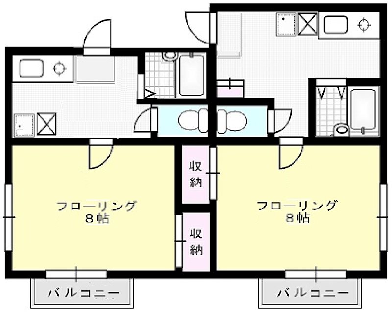 ヴィラ山崎 102号室 間取り