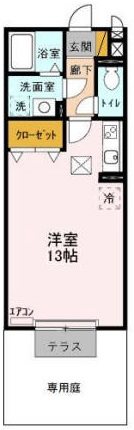 キャンパス・プランドール 102号室 間取り
