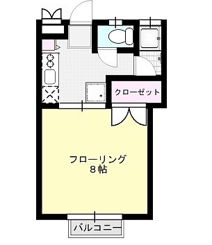 グランブルー 206号室 間取り