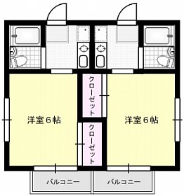 ヴィラカナル 102号室 間取り