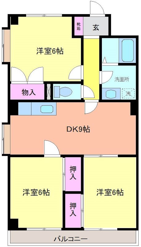 穂高第20ブラザーズビル 301号室 間取り