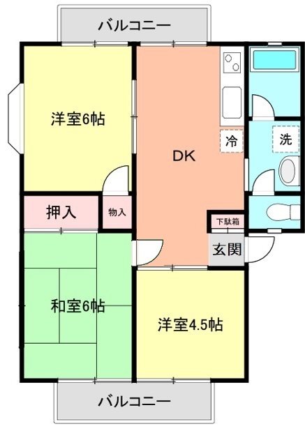 陽あたりハウス 202号室 間取り