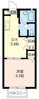 グリーンヒルKⅠ 102号室 間取り