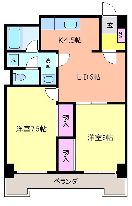 穂高第20ブラザーズビル 607号室 間取り