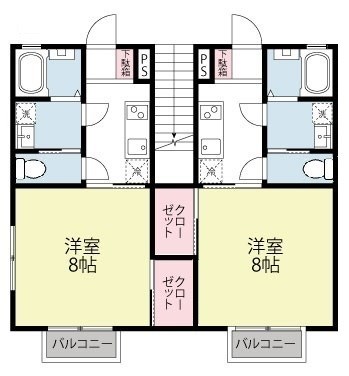 ビームⅩ ☓01～☓07（1F）号室 間取り