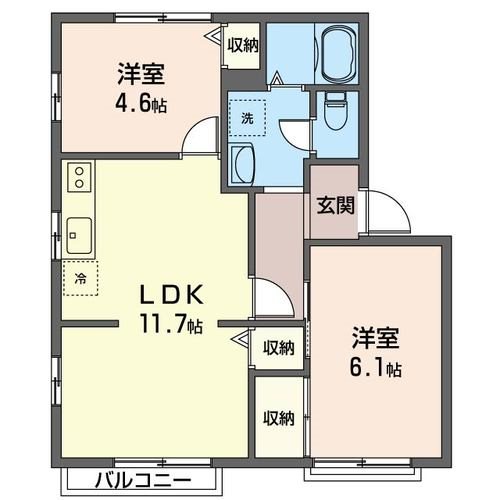 サンバレーC 202号室 間取り