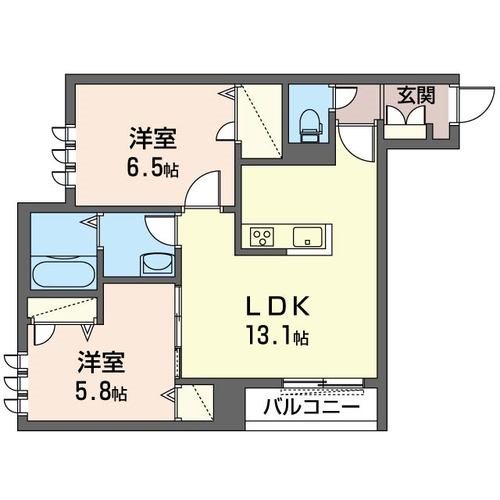 アリスティオ・ロカ 201号室 間取り